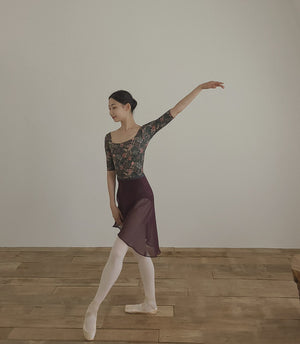 Slownov Chiffon ballet wrap skirt DARK PLUM