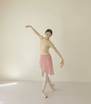 Slownov Chiffon ballet wrap skirt PEONY