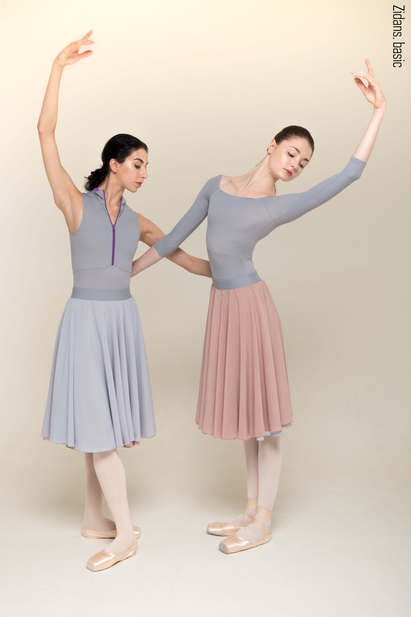 zidans 2 sleeves ballet leotard GREY