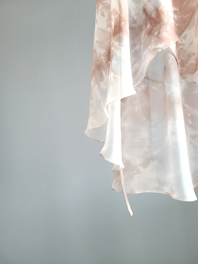 April high-low chiffon ballet wrap skirt BEIGE